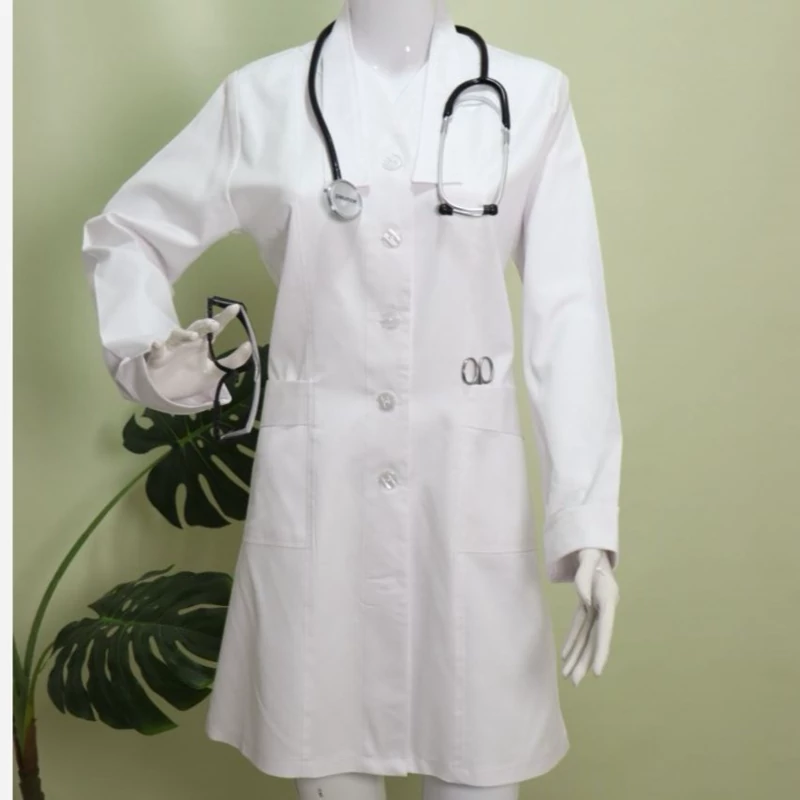 روپوش پزشکی سفید زنانه ترگال کجراه درجه یک