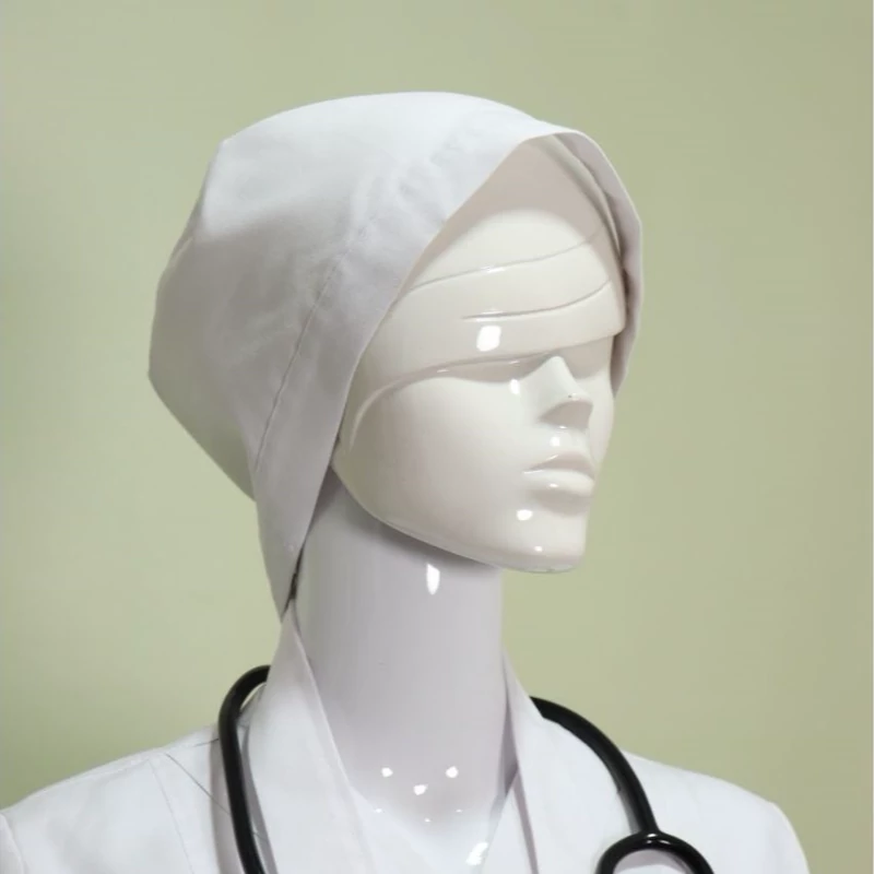 کلاه پزشکی زنانه سفید بند کرواتی