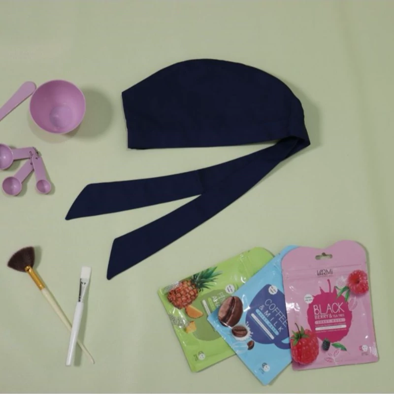 کلاه پزشکی سرمه ای بند کرواتی